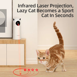 ROJECO Smart Interactive LED Laser Cat Toy – Automatic Teasing Toy for Cats & Dogs