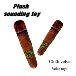 Cigar Shaped Plush Dog Toy – Squeaky Teeth Grinding & Chew Toy for Dogs