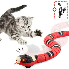 Smart Sensing Interactive Cat Toy – USB Rechargeable Electronic Snake Teaser for Kittens