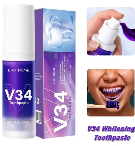 V34 Pro Whitening Toothpaste – Plaque & Stain Remover