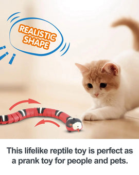 Smart Sensing Interactive Cat Toy – USB Rechargeable Electronic Snake Teaser for Kittens