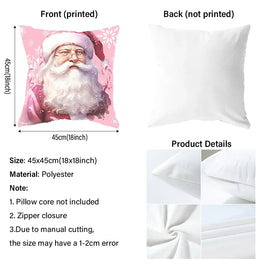 Christmas Pillowcase – Merry Christmas Santa Claus & Tree Design for Sofa Cushion Cover