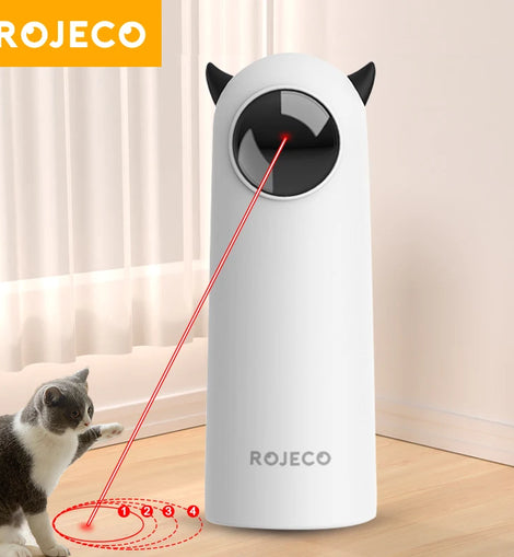 ROJECO Smart Interactive LED Laser Cat Toy – Automatic Teasing Toy for Cats & Dogs